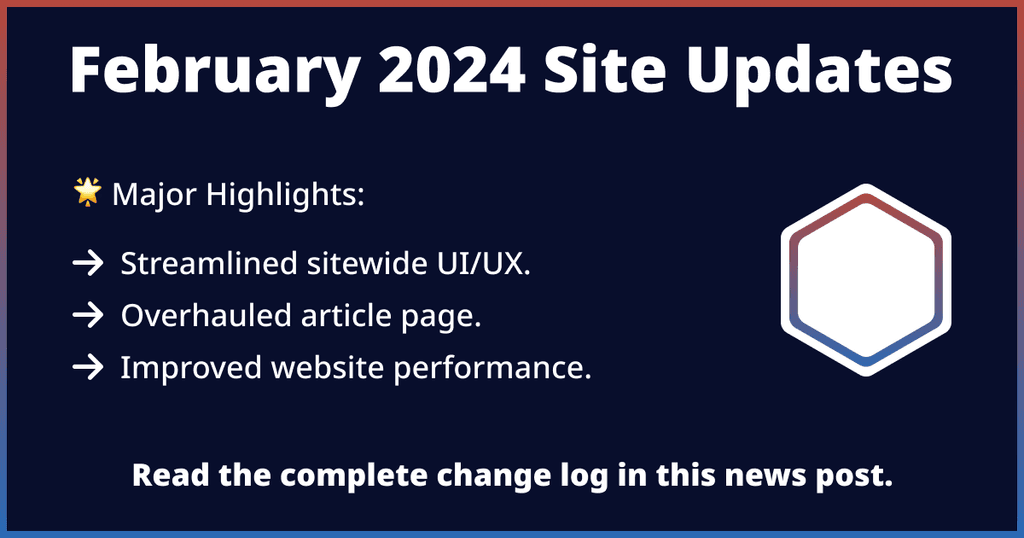 February 2024 Site Updates February 2024 Site Updates