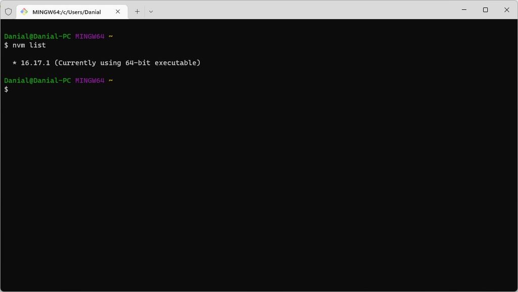 Using the nvm list command to check the currently available installed versions of Node.js. Using the nvm list command to check the currently available installed versions of Node.js.