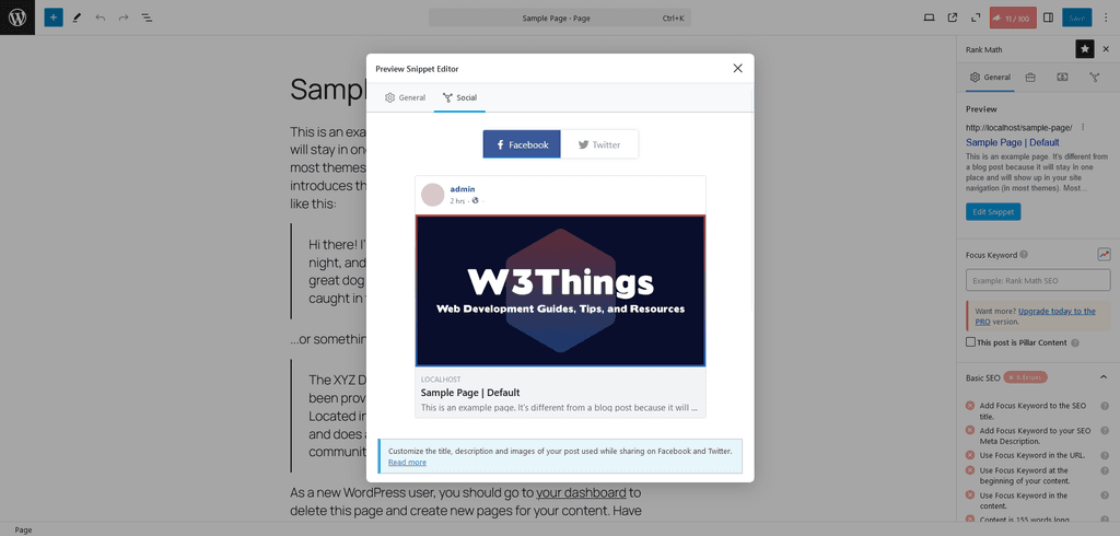 Rank Math Snippet Editor β Social tab. Rank Math Snippet Editor β Social tab.