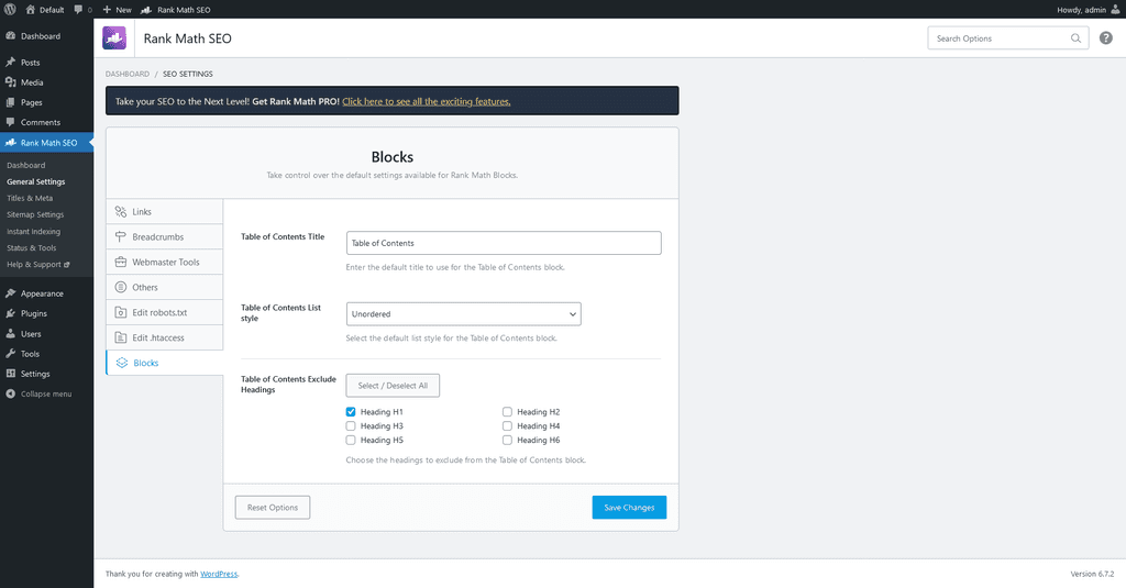 General Settings > Blocks tab. General Settings > Blocks tab.