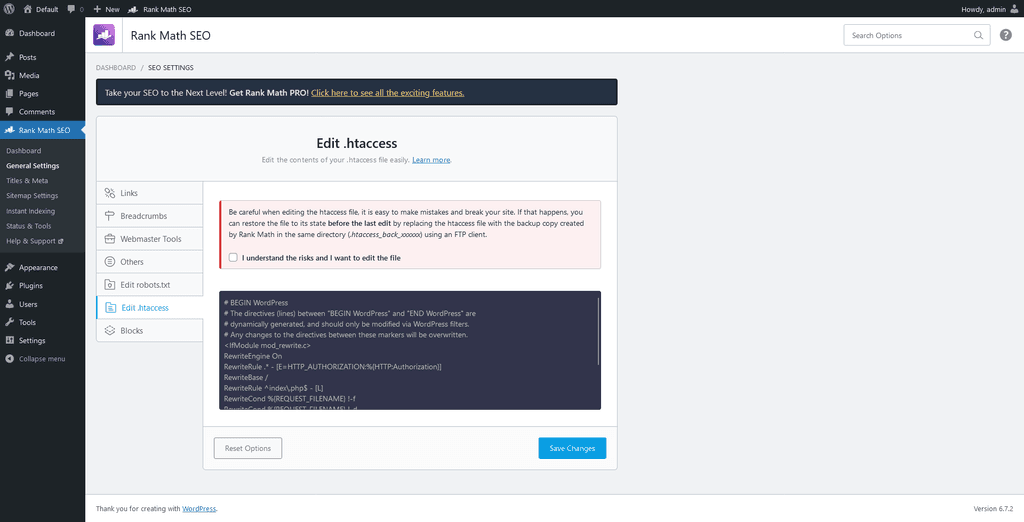 General Settings > Edit .htaccess tab. General Settings > Edit .htaccess tab.
