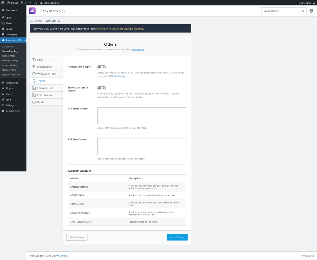 General Settings > Others tab. General Settings > Others tab.