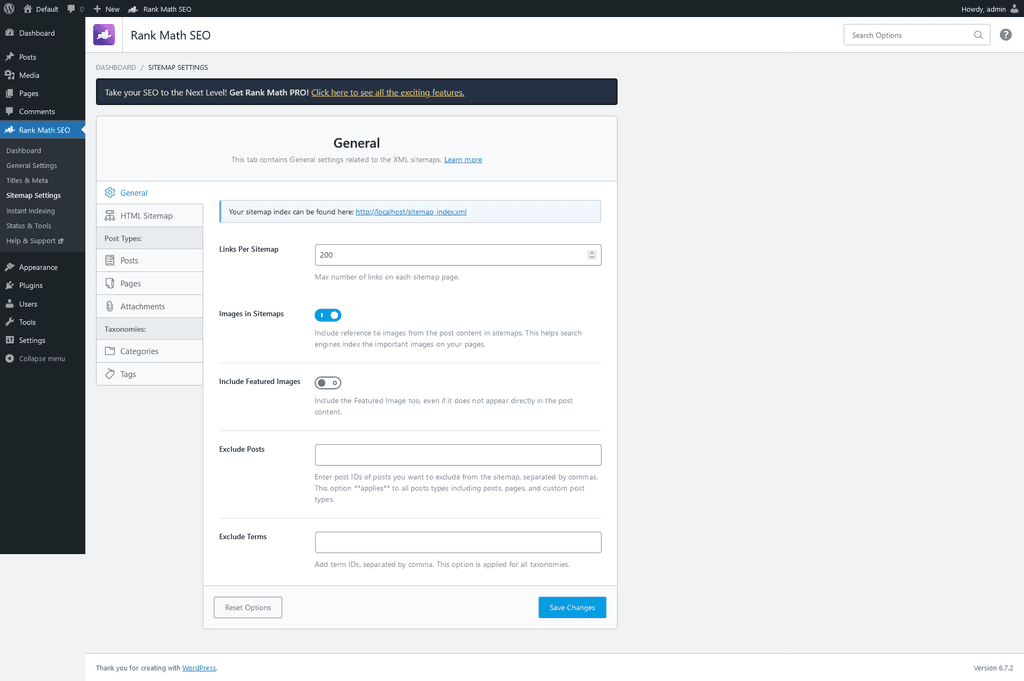Sitemap Settings > General tab. Sitemap Settings > General tab.
