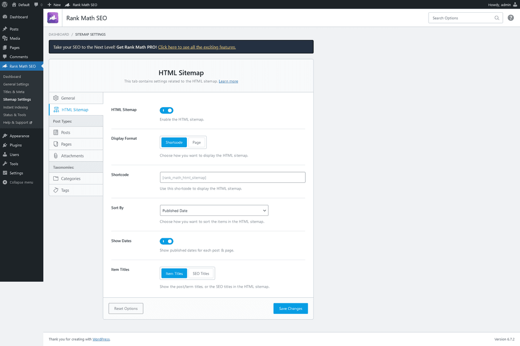 Sitemap Settings > HTML Sitemap tab. Sitemap Settings > HTML Sitemap tab.