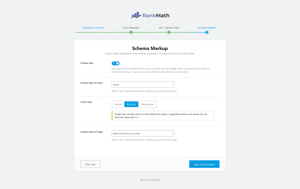 Setup wizard β Schema Markup. Setup wizard β Schema Markup.