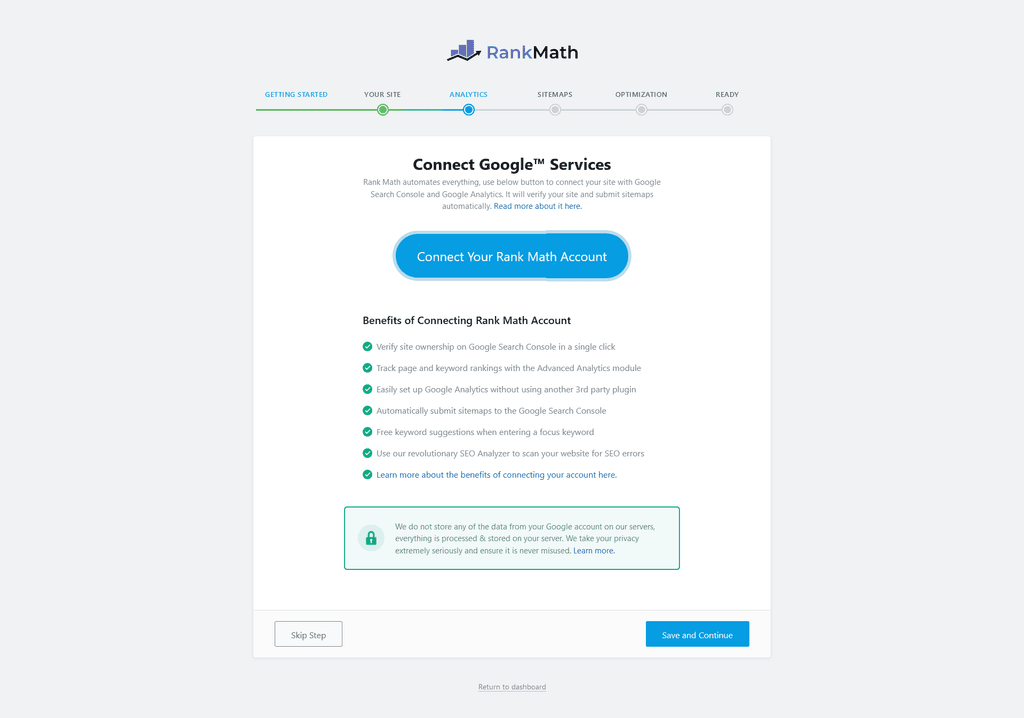 Setup wizard β Google services integration. Setup wizard β Google services integration.