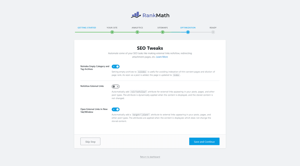 Setup wizard β SEO Tweaks. Setup wizard β SEO Tweaks.