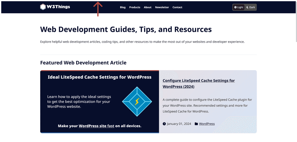 W3Things website with default body margin value. W3Things website with default body margin value.